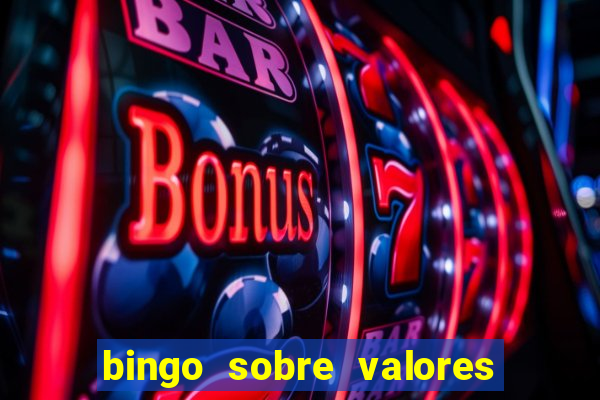 bingo sobre valores para imprimir