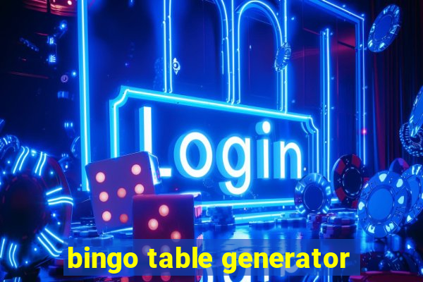 bingo table generator