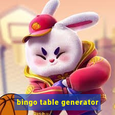 bingo table generator